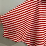 Toska  Red White Striped Chiffon Button Down Blouse Sz L Photo 2