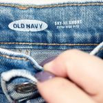 Old Navy  Ski Hi Extra High Rise Button Fly Light Wash Distressed Cuffed Shorts Photo 5