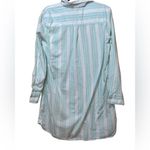 Victoria's Secret Victoria’s Secret Mint & White Striped Button Down Pajama Top Size Large Photo 3