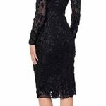 AQUA Long Sleeve Embroidered Formal Dress Black Size US 2 Photo 1