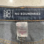 No Boundaries  Jr Size 21 Jeans Super High Rise Mom Destructed Relaxed Dark Wash Photo 3