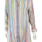 Saint Tropez West St. Tropez Striped 100% Linen Dress Size L Photo 0