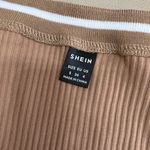 SheIn V-Neck Rib-Knit Beige Tee Photo 6