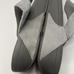 FitFlop  Flare Bling Crystals Toe Post Sandals Size 11 Leather Flip Flop Cushion Photo 11