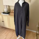 CP Shades Maxi Shirtdress In Midnight Textured Cotton Size Small Photo 3