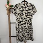 J Jill Floral Black Cream Leaf Short Sleeve Tunic Dress Size Small‎ Petite Photo 4
