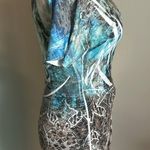 American Rag Cie Women’s Side Twist Slim Fit Y2K Boho Multi-Color Burnout Tee Photo 3