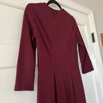 J. McLaughlin Size XS Burgundy 3/4 Sleeve Isabel Knot Front Sheath Dress Bow Photo 9