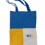 Walmart Reusable Plus Small Tote Bag Patchwork Blue Yellow White Photo 3