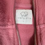 Ivory Ella  Pink Fleece Quarter Zip Pullover Women's Large Cozy Athleisure Photo 2