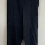 Flax  Black Linen High Rise Pants Size Small Lagenlook Boho Photo 0