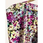 CAbi Eden Multicolor Floral Print Short Sleeve Faux Wrap V-Neck Top Size Small Photo 4