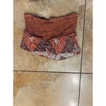 American Eagle Boho Hippie Patchwork Tube Top Crop Smocked Peplum Shabby Chic XS Photo 3