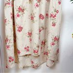 NWT En Saison Natural Color Floral Print Midi Dress Size Small Tan Photo 6