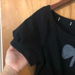 vintage Retro coquette Black & white bow Twee poof sleeves dress tea length midi Size M Photo 3