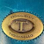 Tignanello Vintage Teal & Brown Leather Crossbody Bag Adjustable Strap Photo 1