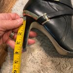 Marc Fisher Marc Fischer Aprille Black Leather Ankle Heeled Boots Size 8.5 Womens Gold Buckl Photo 7