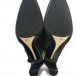 Arturo Chiang Vintage leather fur tassel slides mules heels like new size 10 Photo 6