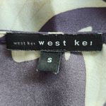 West Kei  Purple Floral Blouse with Wrap Look and Roll-Tab Sleeves Size Small Photo 6