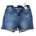 Judy Blue  High Walst V-Front Denim Shorts Shield Pockets The Samara Size Medium Photo 9