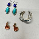 Set of 3 Teal Orange Dangle Earrings Womens Jewelry Pierced Green Photo 6