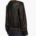 Michael Kors Like New Faux Leather Bomber Jacket Black Medium Photo 1