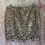 Lily White  Champagne Gold Iridescent Sequin Leopard Print Mini Skirt Photo 4