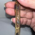 Vintage French Made Tortoise Shell With Crystal Inlay Hair Barrette Brown Photo 4