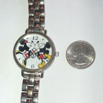Disney Mickey & Minnie Mouse Silver Tone Watch Wristwatch New Battery Photo 4