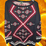 Ralph Lauren Lauren‎  Black/Red/ White Aztec Design Sweater Size Large Photo 0