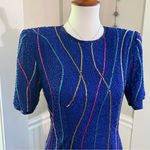 Neiman Marcus Precious Moments Sheath Dress Rainbow Beaded 80s‎ early 90s… Blue Size M Photo 8