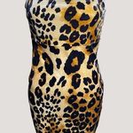Leopard Print Bodycon Dress With Adjustable Spaghetti Straps Black Size M Photo 0