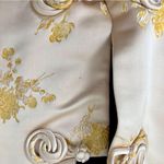 Vintage 1950s Doreen Loh Champagne Gold Silk Traditional Chinese Jacket, Size L Size L Photo 9