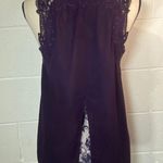 Truly Poppy Eggplant Purple Lacy Underlay Sleeveless Top Photo 5