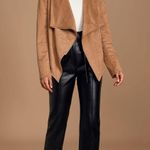 Lulus  Wild at Heart Tan Vegan Suede Moto Fall Jacket S NWT Photo 6