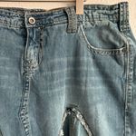 Anchor Blue Vintage Y2K Faded Denim Pleated Dart Raw Hem Midi Rise Mini Skirt Photo 3