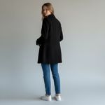 Old Navy Y2K Black Collared Cotton Lightweight Hidden Buttons Trench Coat Med Photo 1