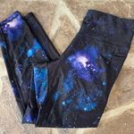 Old Navy  Black Blue Galaxy Elevate Athletic Leggings with Cosmic Print pockets Photo 1