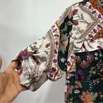 Calvin Klein NWT S Floral Blouse long sleeve roll tab button down v- neck office Photo 9