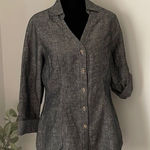 Harvé Benard Harve’ Bernard Button down‎ top. Women’s. Size Small. Charcoal Gray. Photo 0