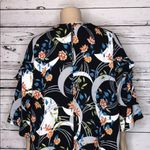 Crescent Alfani Woman NWT Size 3X Moon Floral Print Ruffle V-Neckline Blouse Top Photo 4