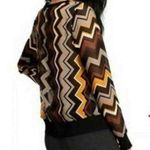 Missoni Long Sleeve Sheer Zig Zag Top Brown Yellow Photo 2