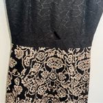 Gianni Bini  Jasmine Black and Gold Embroidered Lace A-Line Mini Dress Photo 5