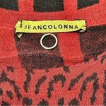 Jean Colonna Size S Black Red Printed Long Sleeve Lightweight Cashmere Sweater Photo 4