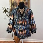 Chico's Chico’s Women Blazer 2 Metallic Tropical Single Breasted Open Collared Resort Photo 0