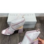 Sole Society Lilac Suede Block Heel Sandals Sz 7.5 Photo 3