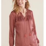 Soft Surroundings  Lumi Top in Marsala Tassel Tie Front Size Large Photo 1