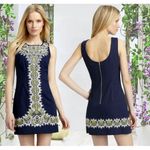 Lilly Pulitzer Delia True Navy Catch A Ray Embroidered Shift Dress Photo 1