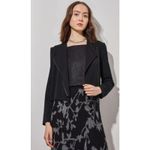 Ming Wang ‎ Tailored Moto Jacket Zip-Front Knit Size Large Photo 4