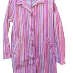 L.L.Bean bright pink striped 100% cotton jacket . Pink Size M Photo 0